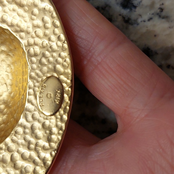 Alexis Kirk brown snake leather adjustable belt with gold front . - Picture 4 of 4